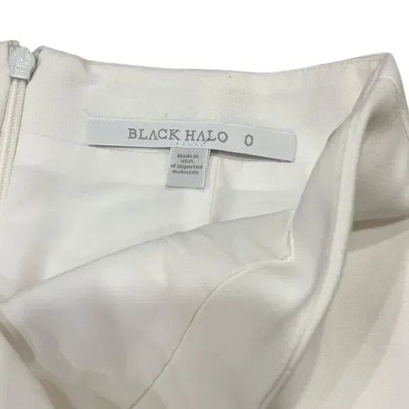 Black Halo Porcelain White Front Slit High Waisted Kacie Maxi Skirt 0